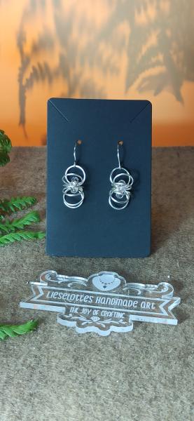 Ohrhänger Kupfer Spirale mit Perle rosa 1